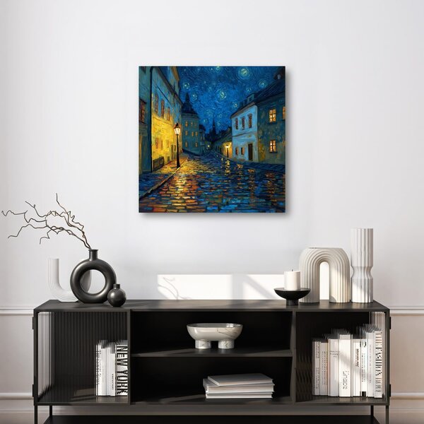 Quadro su tela – Notte di lampade luminose