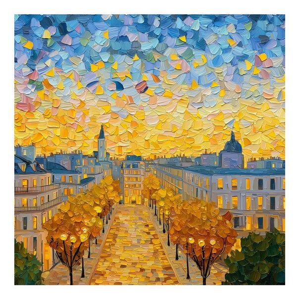Quadro su tela – Cielo splendente sopra la città