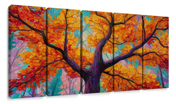 Quadri 5 pezzi – Albero della vita autunnale