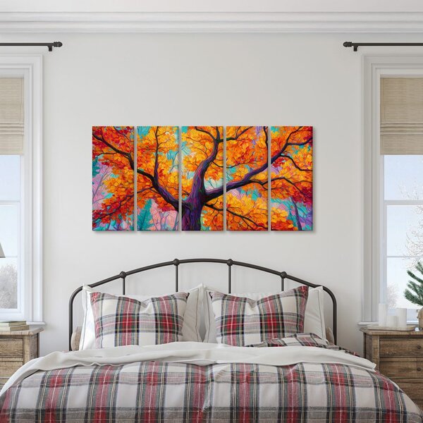 Quadri 5 pezzi – Albero della vita autunnale