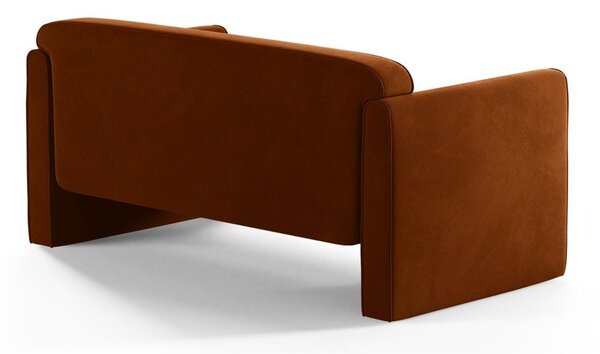 Divano color terracotta con rivestimento in velluto 140 cm Abby – Micadoni
