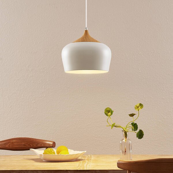 Lampada a sospensione Vilsera Lindby, dimmerabile, Bianco / Opale, Soggiorno / Sala da pranzo, Metallo, Scandinavo, Lampada a sospensione
