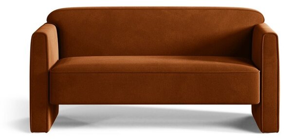 Divano color terracotta con rivestimento in velluto 140 cm Abby – Micadoni