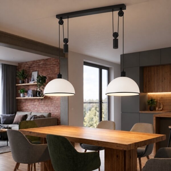 BRILAGI - Lampadario LED a sospensione con cavo RETRO GLASS 2xE27/40W/230V nero/bianco