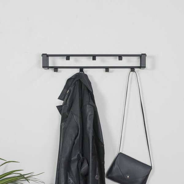 Attaccapanni da parete nero in metallo 60 cm Rex – Spinder Design