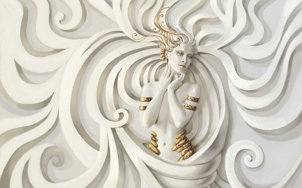 Carta da parati Eleganza vorticosa in un abbraccio mitico, Carta da parati 3d, Carta da parati popolare, u44157 - Tapeko.it