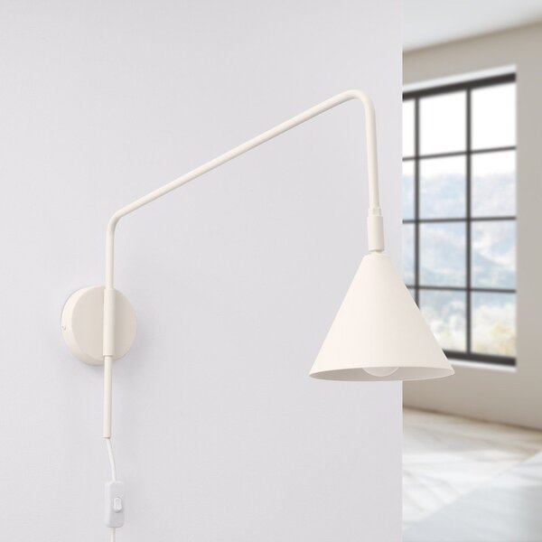 Lampada da parete color crema con alimentazione a corrente ø 14 cm Zylo – Sollux