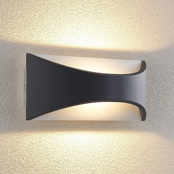 Applique da esterni a LED Mathea Lindby, Nero, Alluminio, Moderno, Applique LED da esterni