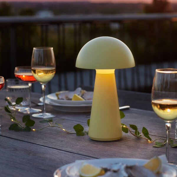 Sirius Lampada LED da tavolo ricaricabile Sam, gialla, in plastica, H 28 cm, IP54 dimmerabile, Giallo / Arancione, Plastica, Scandinavo