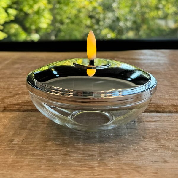 Sirius Lampada decorativa a LED Lia, cromata, batteria, vetro, plastica Lia, Cromo / Argento, Soggiorno / Sala da pranzo, Vetro