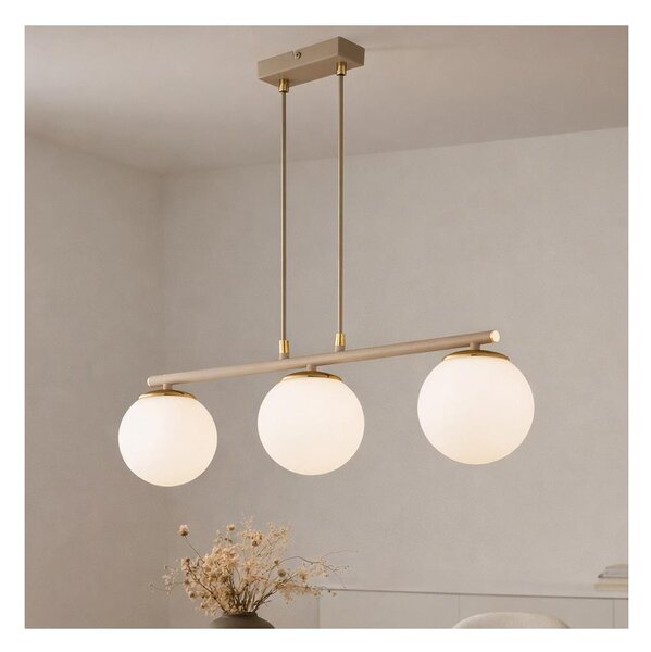 Brilagi - Lampadario a cavo MILO ECRU 3xE27/60W/230V beige/oro