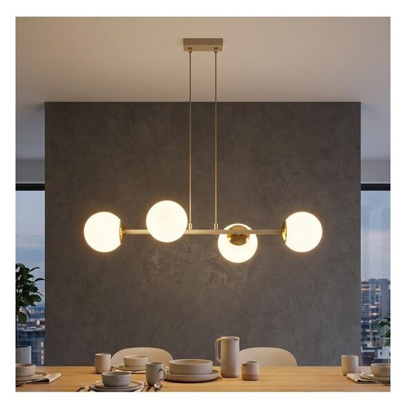 Brilagi - Lampadario a sospensione con cavo MILO ECRU 4xE27/60W/230V beige/oro