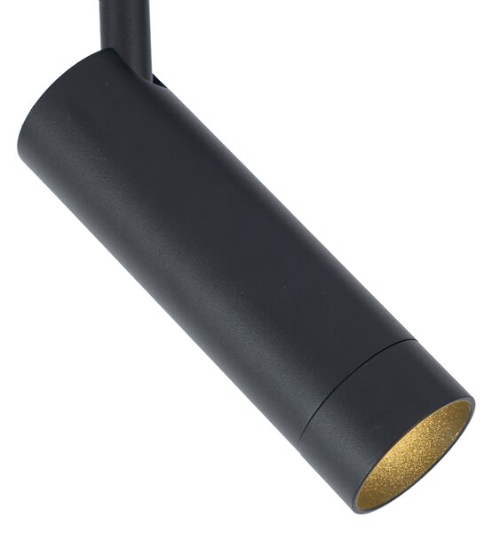 Faretto moderno nero per sistema a binario monofase GU10 35mm - Slimline Uzzy