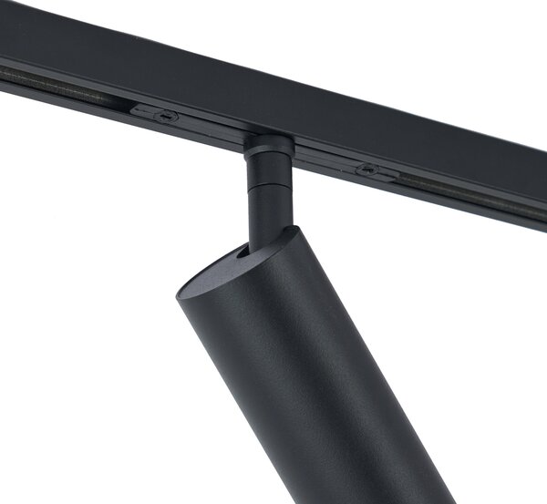 Faretto moderno nero per sistema a binario monofase GU10 35mm - Slimline Uzzy