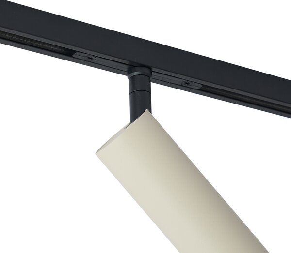Faretto moderno beige e nero per sistema a binario monofase GU10 35mm - Slimline Uzzy