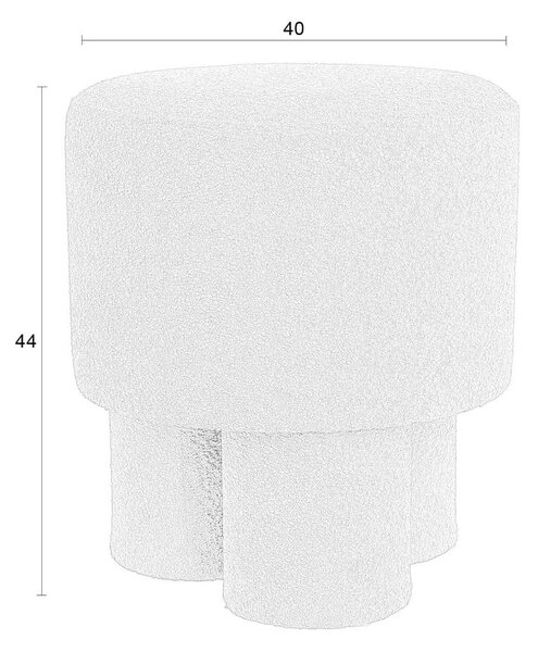 Poggiapiedi bianco con rivestimento in bouclé Marcos – White Label