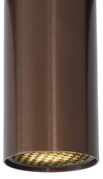 Faretto moderno bronzo scuro per sistema a binario monofase GU10 35mm - Slimline Nubee Honey