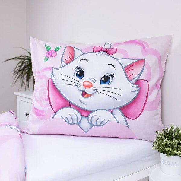 Set copripiumino e federa da bambini rosa in cotone per letto singolo 140x200 cm Marie Cat "Pink" – Jerry Fabrics