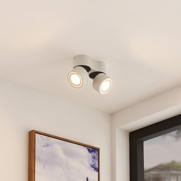 Arcchio Faretto da soffitto a LED Rotari, bianco, 2 luci, 1362 lm Rotari Arcchio, dimmerabile, Bianco / Opale, Corridoio, Alluminio, Moderno