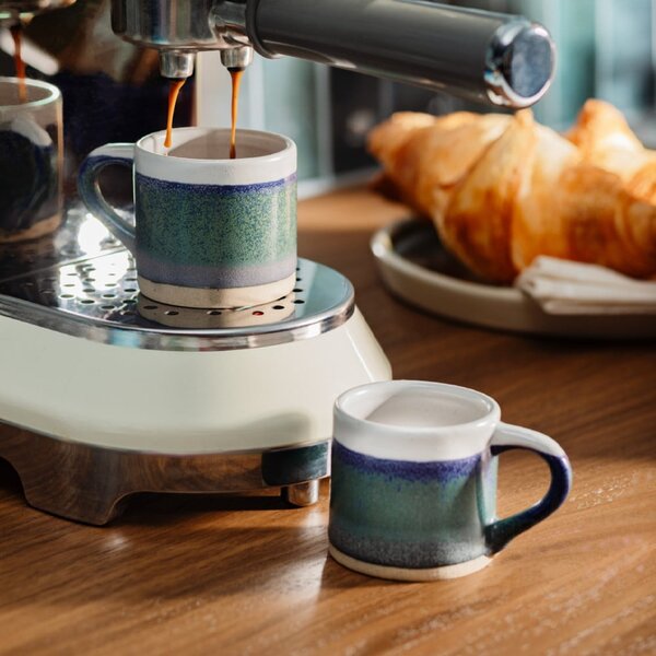Tazze in set per espresso blu scuro in gres 2 pz 80 ml Marlow – Sass & Belle