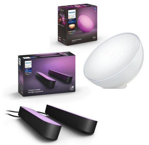 Philips - Set da 2 lampade da tavolo LED RGB dimmerabili Hue PLAY 6W/230V + lampada da tavolo GO