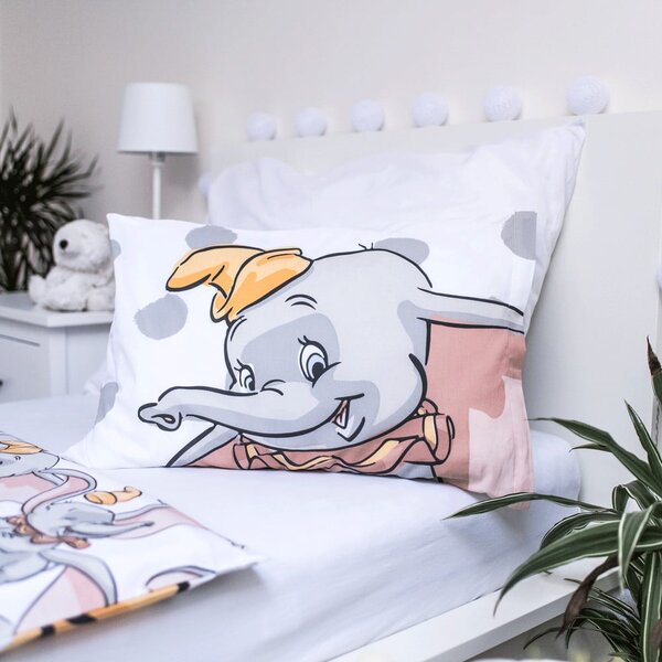 Set copripiumino e federa da bambini bianco/grigio in cotone per culla 100x135 cm Dumbo "Dots" – Jerry Fabrics