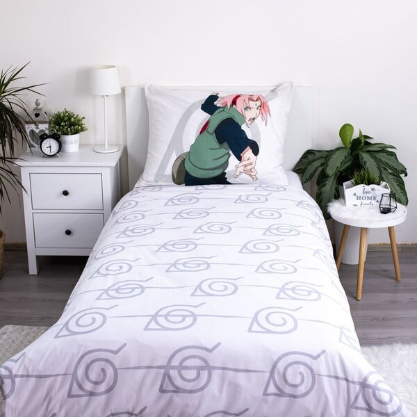 Set copripiumino e federa da bambini in cotone per letto singolo 140x200 cm Naruto – Jerry Fabrics