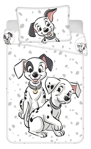 Set copripiumino e federa da bambini bianco in cotone per culla 100x135 cm 101 Dalmatians – Jerry Fabrics