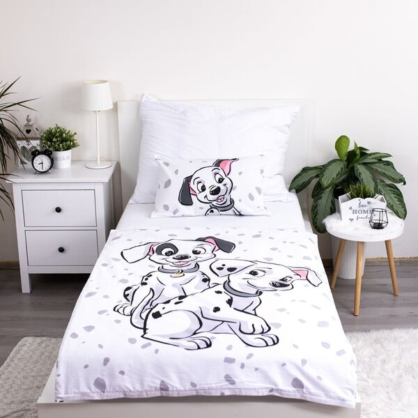 Set copripiumino e federa da bambini bianco in cotone per culla 100x135 cm 101 Dalmatians – Jerry Fabrics