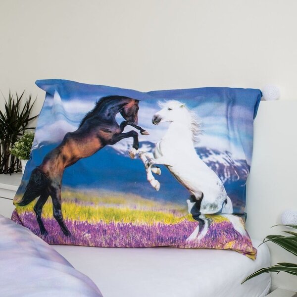 Set copripiumino e federa da bambini in cotone per letto singolo 140x200 cm Horse "Meadow" – Jerry Fabrics