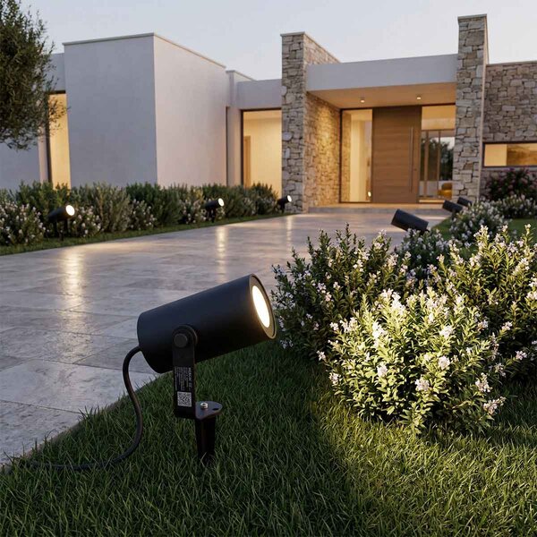 Faretto da Giardino 12W RGB+CCT IP66 con Picchetto Dimmerabile Colore RGB+CCT