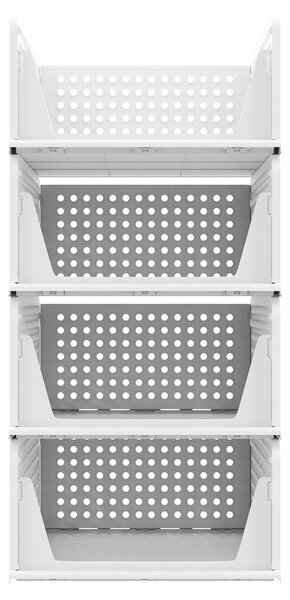 Contenitori pieghevoli per l'armadio - Scatole per vestiti - Set da 4 - Tessuto con struttura in plastica - Impilabili - Estrabili come cassetti - Ideali per riporre vestiti