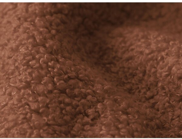 Divano color terracotta allungabile/con contenitore con rivestimento in bouclé 266 cm Pele – Makamii