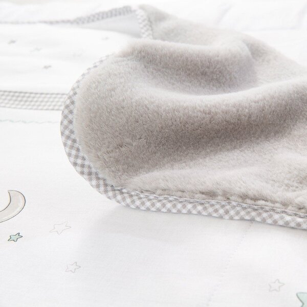 Coperta per bambini bianca/grigia in micropile 80x80 cm Sternenzauber – Roba