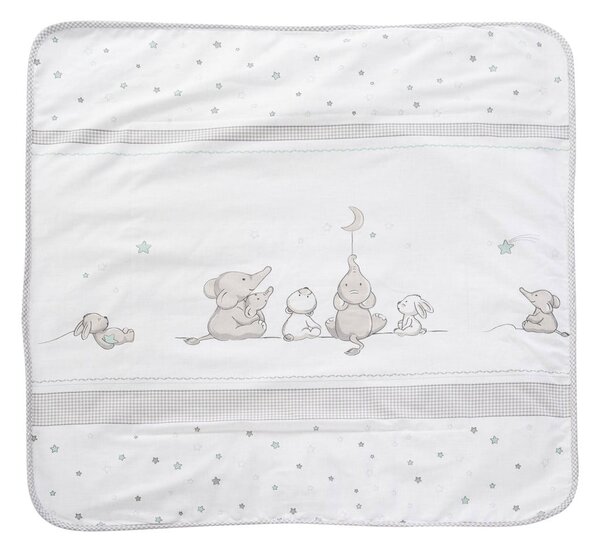 Coperta per bambini bianca/grigia in micropile 80x80 cm Sternenzauber – Roba