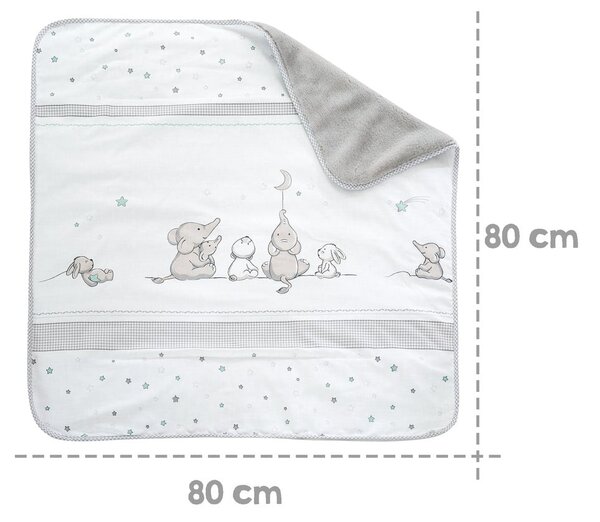Coperta per bambini bianca/grigia in micropile 80x80 cm Sternenzauber – Roba