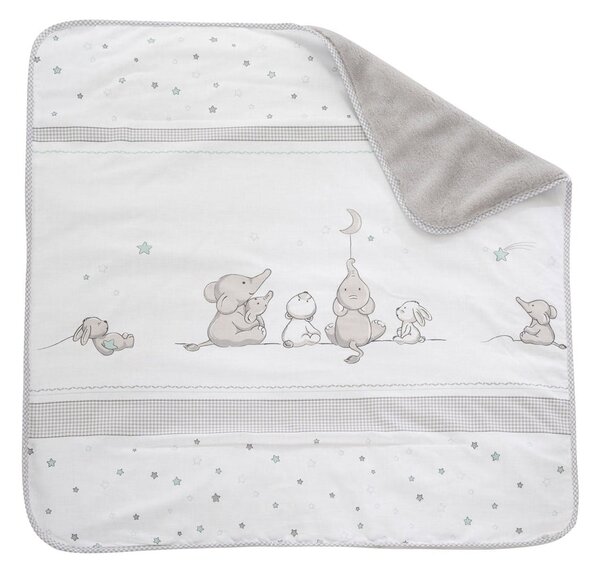 Coperta per bambini bianca/grigia in micropile 80x80 cm Sternenzauber – Roba