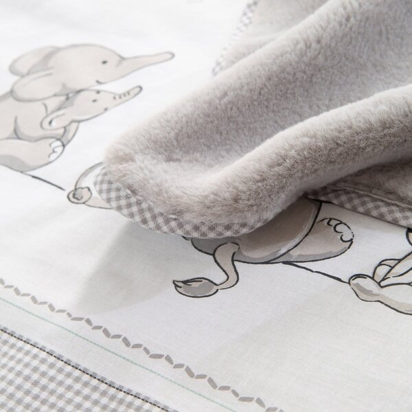 Coperta per bambini bianca/grigia in micropile 80x80 cm Sternenzauber – Roba