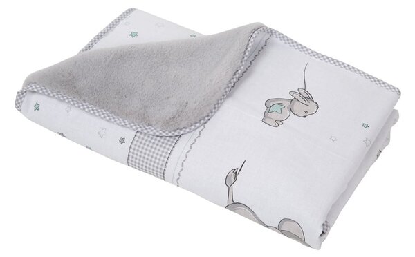 Coperta per bambini bianca/grigia in micropile 80x80 cm Sternenzauber – Roba