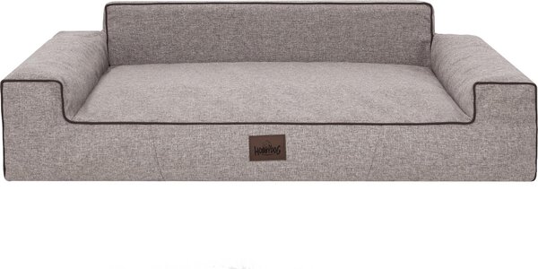 Letto per cani GLAMOUR divano letto posto letto eco lino tessuto cuscino cesto Cappucino XL 98x66 cm