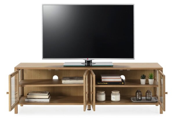 Mobile TV di colore naturale con effetto rovere 160x50x40 cm Ceci – MOME