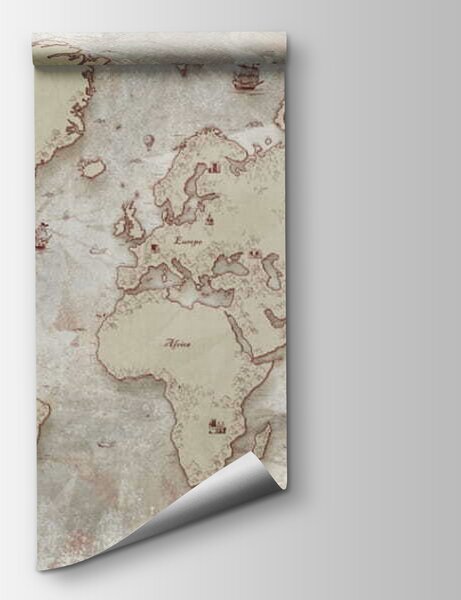 Carta da parati Mappa del mondo, Carta da parati mappe del mondo, Carta da parati popolare, u50403 - Tapeko.it