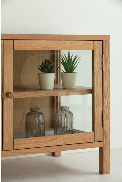 Mobile TV di colore naturale con effetto rovere 160x50x40 cm Ceci – MOME