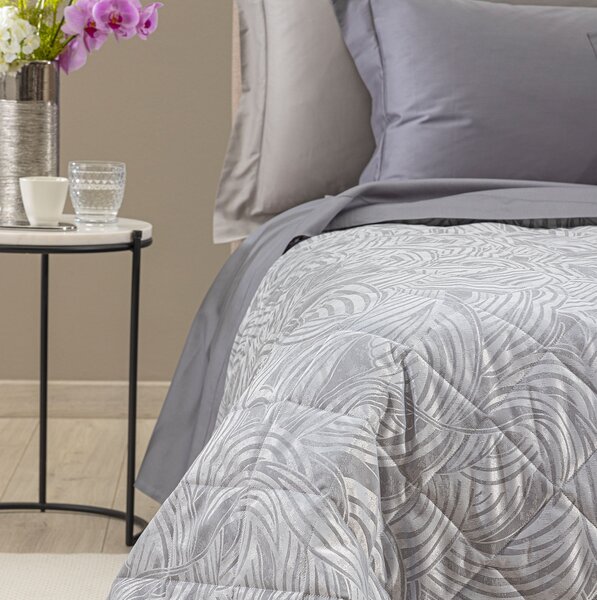 Copriletto Primaverile MATRIMONIALE Apollo GRIGIO Raso Jacquard Caleffi