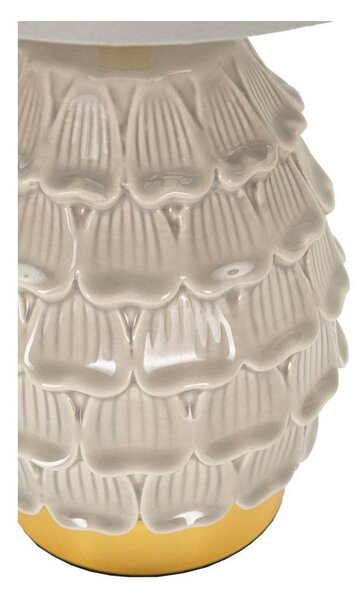 Lampada da tavolo beige in ceramica con paralume in tessuto (altezza totale 30,5 cm) Pigny – Mauro Ferretti