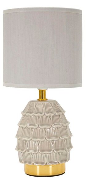 Lampada da tavolo beige in ceramica con paralume in tessuto (altezza totale 30,5 cm) Pigny – Mauro Ferretti