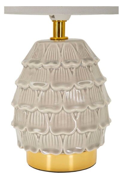 Lampada da tavolo beige in ceramica con paralume in tessuto (altezza totale 30,5 cm) Pigny – Mauro Ferretti