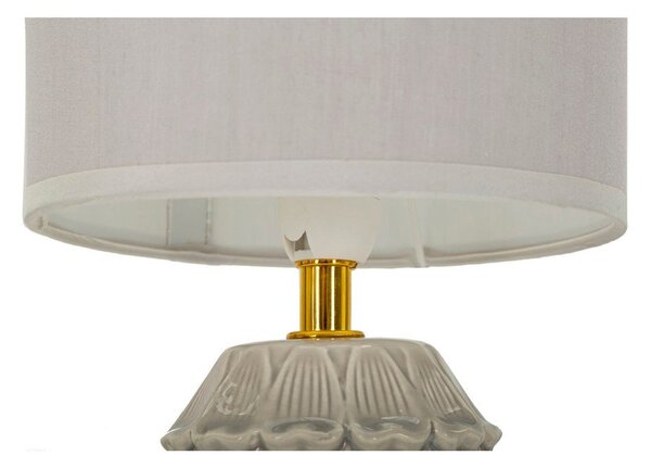 Lampada da tavolo beige in ceramica con paralume in tessuto (altezza totale 30,5 cm) Pigny – Mauro Ferretti