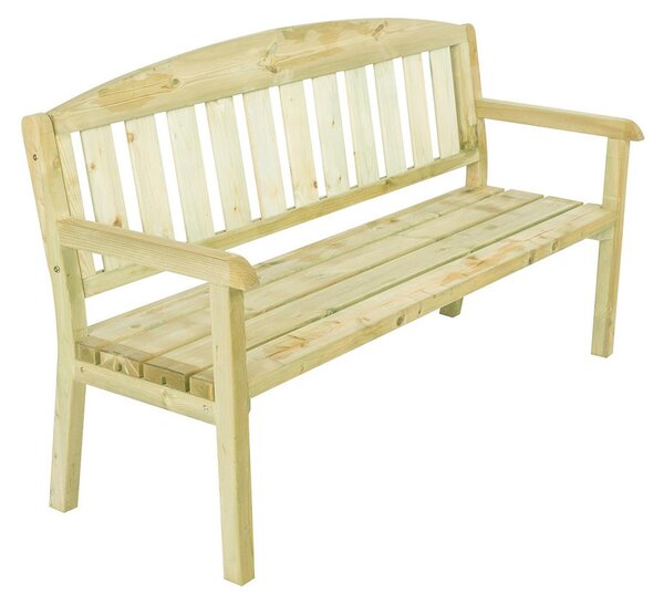 Delia - panchina da giardino in legno di pino impregnato 3 posti dimensione 175x63x97h cm