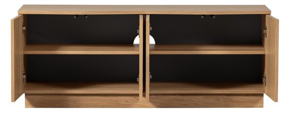 Mobile TV di colore naturale in rovere massiccio 133x52x45 cm Zuma – WOOOD
